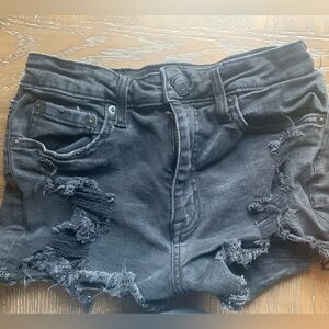 Black jean shorts ! Only worn a hand full of times.  High rise